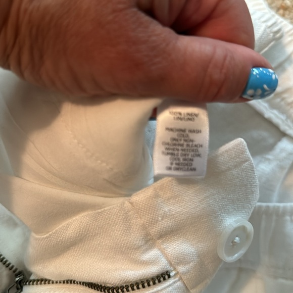 LOFT Wide-leg white linen pants. Size Small. - Picture 4 of 9